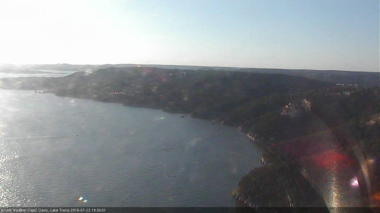 Lake Travis webcam, July 23, 2016 6:55 PM CT