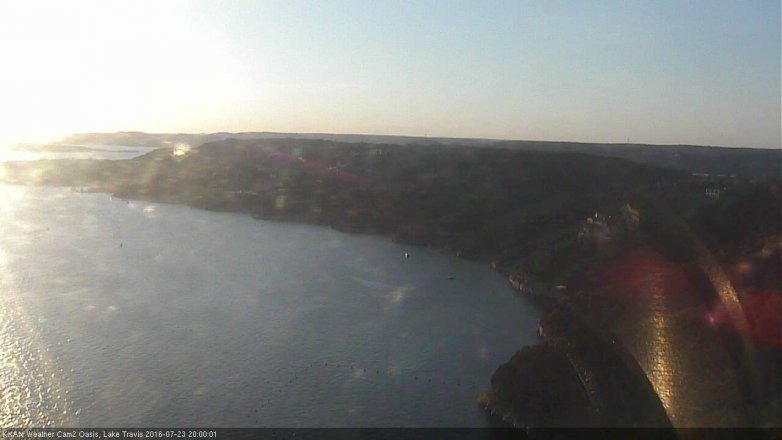 Lake Travis webcam, July 23, 2016 7:10 PM CT