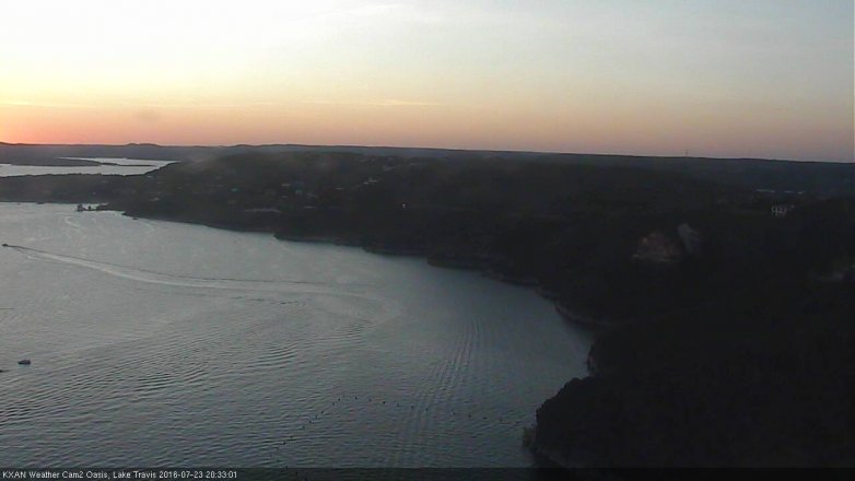 Lake Travis webcam, July 23, 2016 7:45 PM CT