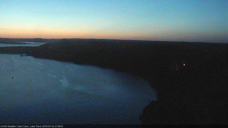Lake Travis webcam, July 23, 2016 8:15 PM CT