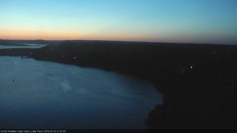 Lake Travis webcam, July 23, 2016 8:25 PM CT