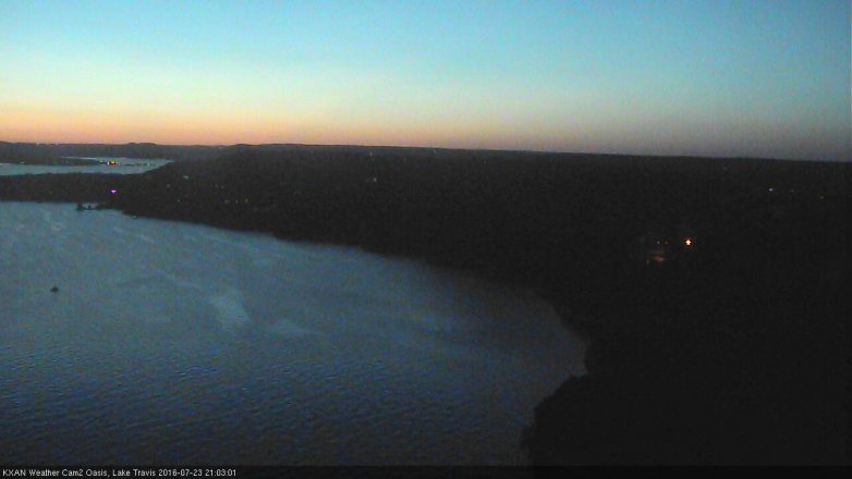Lake Travis webcam, July 23, 2016 8:35 PM CT