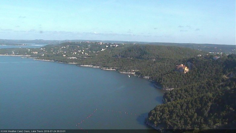 Lake Travis webcam, July 24, 2016 9:00 AM CT