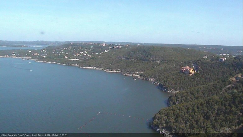 Lake Travis webcam, July 24, 2016 9:40 AM CT