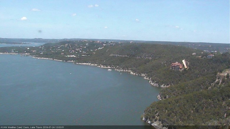 Lake Travis webcam, July 24, 2016 12:30 PM CT
