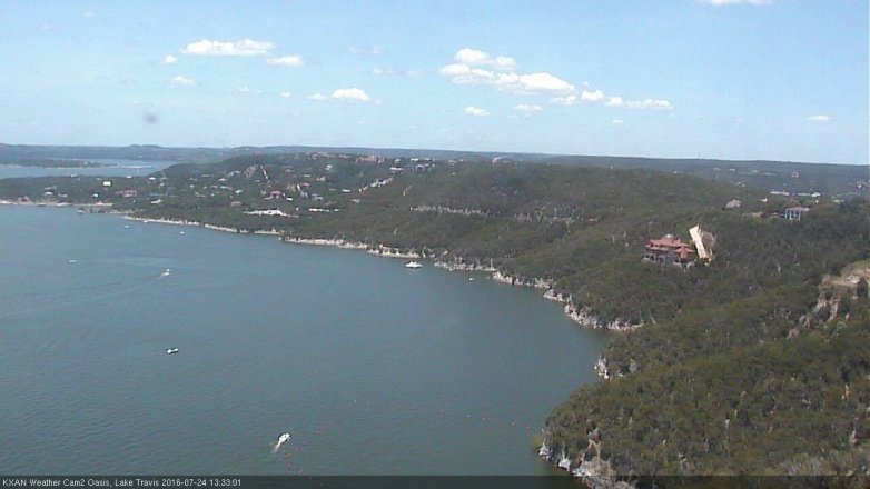 Lake Travis webcam, July 24, 2016 12:45 PM CT