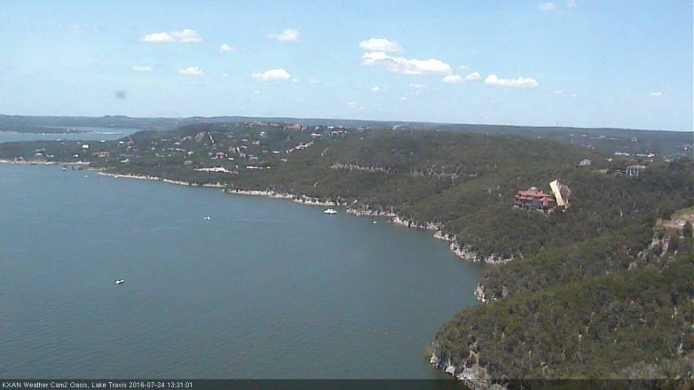 Lake Travis webcam, July 24, 2016 12:55 PM CT