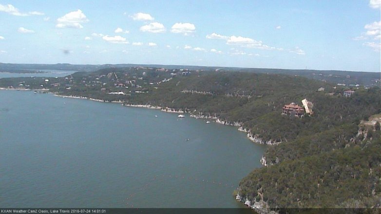 Lake Travis webcam, July 24, 2016 1:25 PM CT