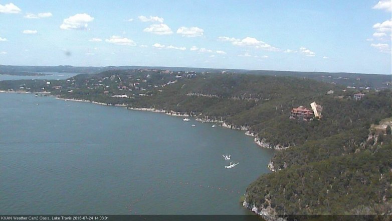 Lake Travis webcam, July 24, 2016 1:30 PM CT