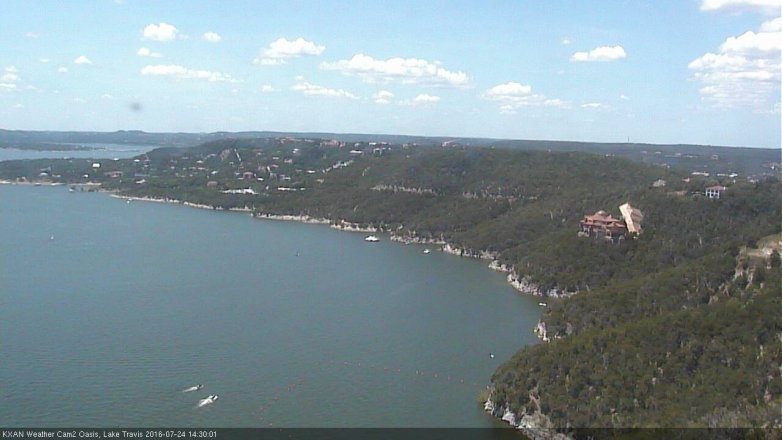 Lake Travis webcam, July 24, 2016 1:45 PM CT