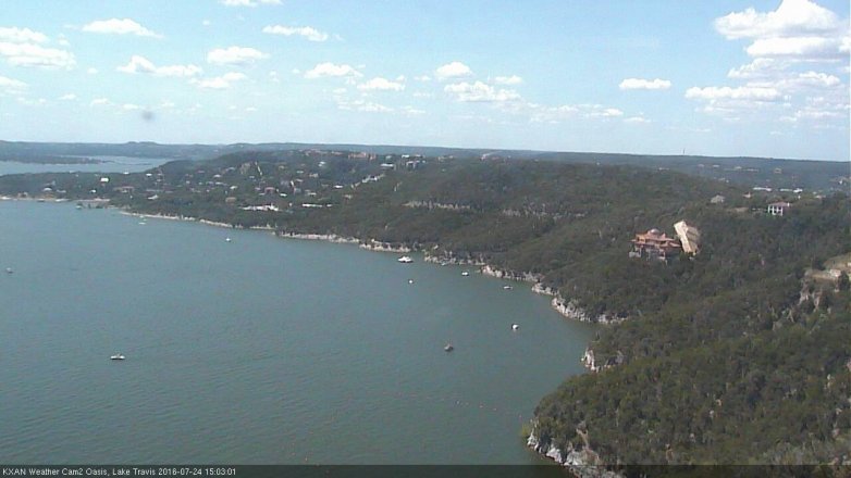Lake Travis webcam, July 24, 2016 2:25 PM CT