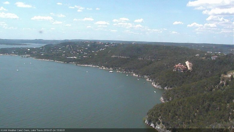 Lake Travis webcam, July 24, 2016 2:30 PM CT