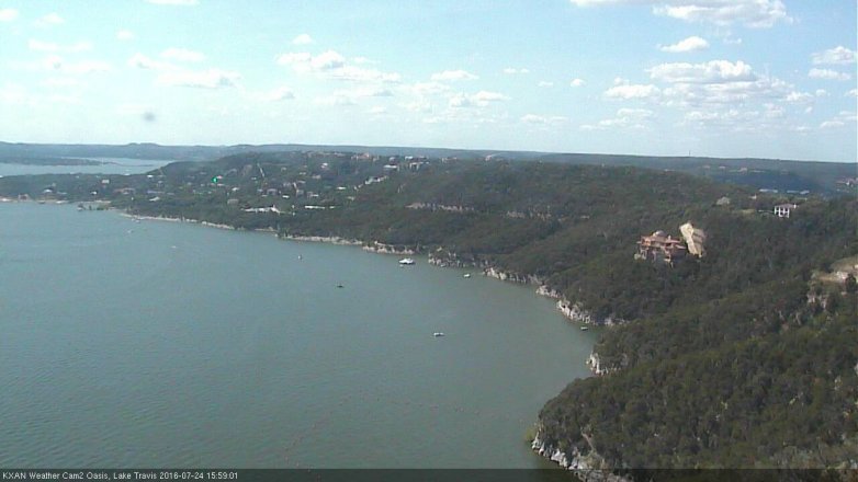 Lake Travis webcam, July 24, 2016 3:05 PM CT