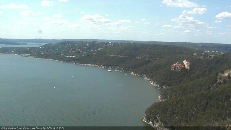 Lake Travis webcam, July 24, 2016 3:10 PM CT