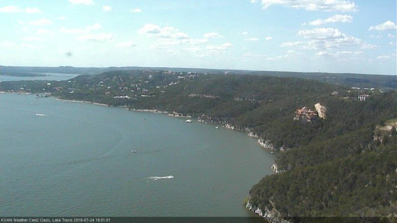 Lake Travis webcam, July 24, 2016 3:20 PM CT