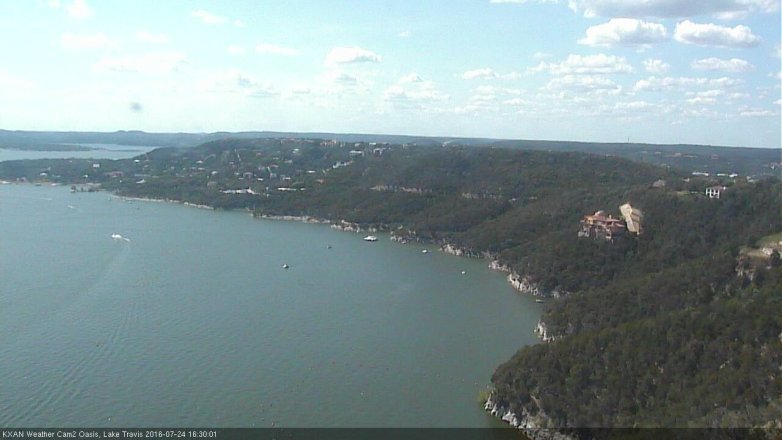 Lake Travis webcam, July 24, 2016 3:55 PM CT