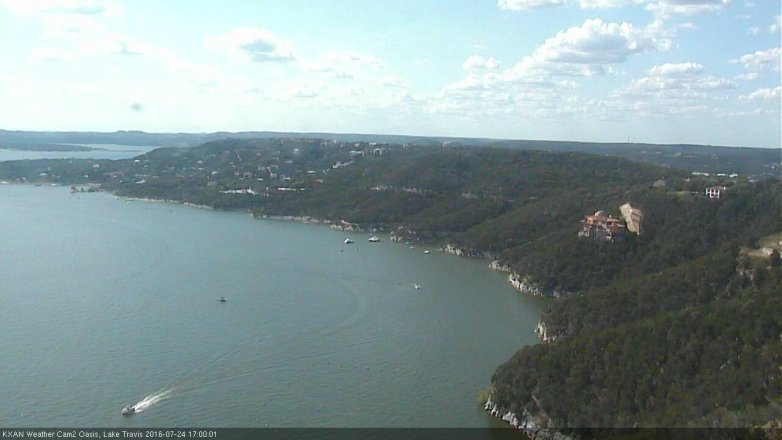 Lake Travis webcam, July 24, 2016 4:05 PM CT