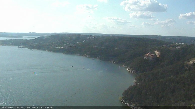 Lake Travis webcam, July 24, 2016 5:20 PM CT