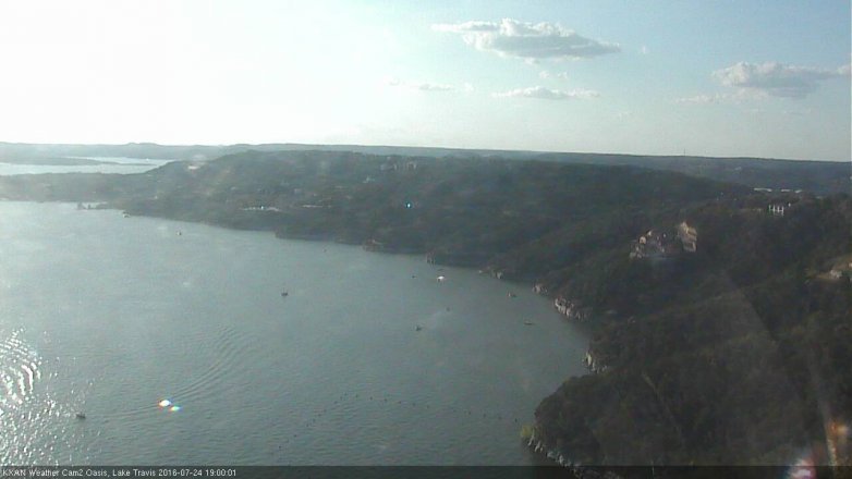 Lake Travis webcam, July 24, 2016 6:30 PM CT
