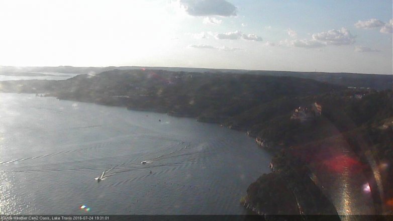 Lake Travis webcam, July 24, 2016 6:50 PM CT