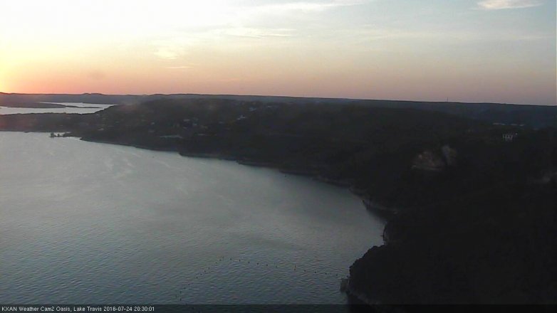 Lake Travis webcam, July 24, 2016 7:40 PM CT