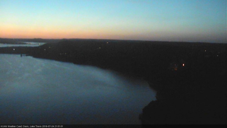 Lake Travis webcam, July 24, 2016 8:05 PM CT