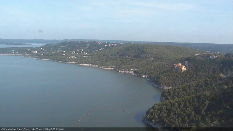 Lake Travis webcam, July 25, 2016 9:00 AM CT