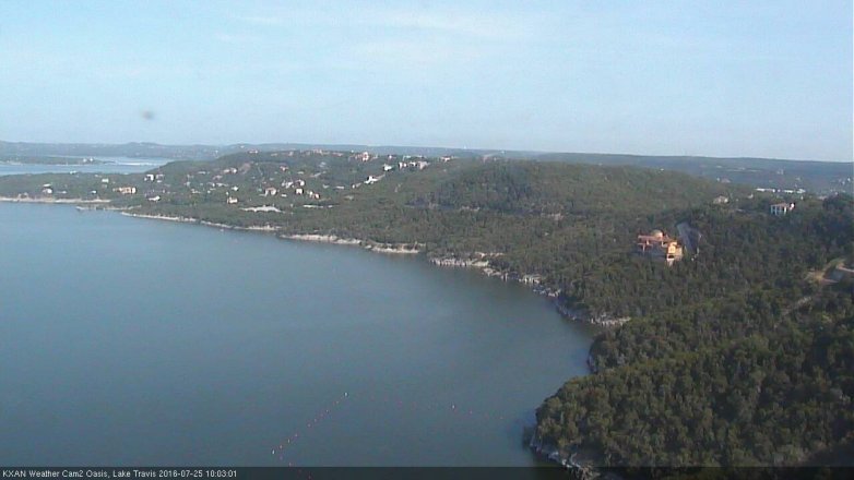 Lake Travis webcam, July 25, 2016 9:30 AM CT