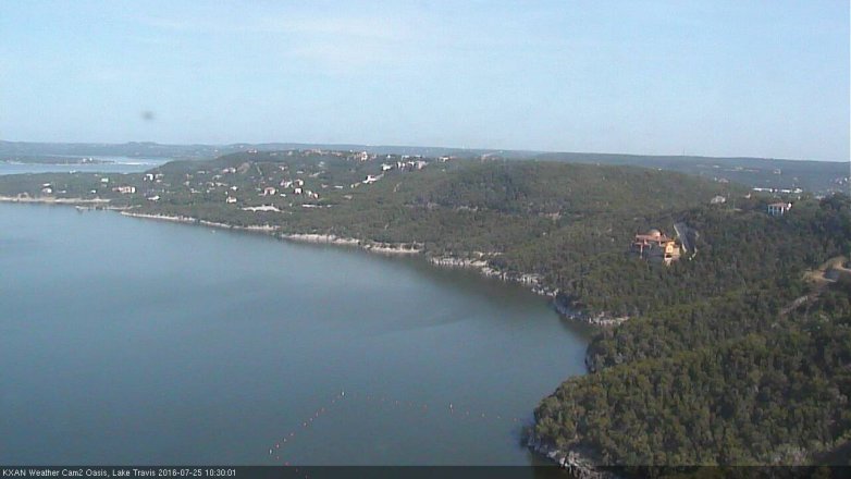 Lake Travis webcam, July 25, 2016 9:40 AM CT