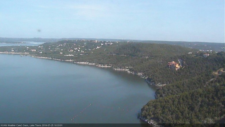 Lake Travis webcam, July 25, 2016 9:50 AM CT