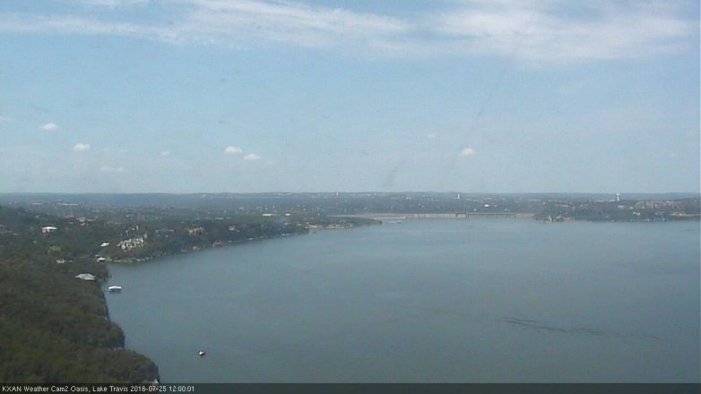 Lake Travis webcam, July 25, 2016 11:10 AM CT