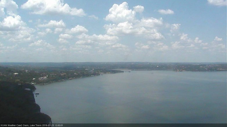 Lake Travis webcam, July 25, 2016 12:25 PM CT