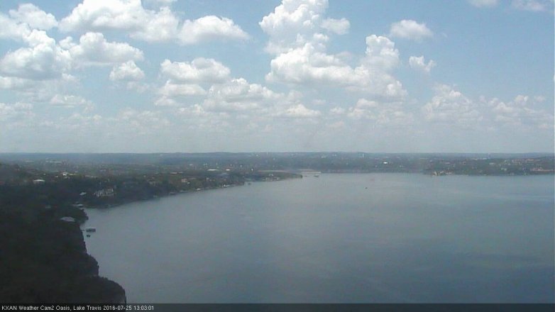 Lake Travis webcam, July 25, 2016 12:30 PM CT