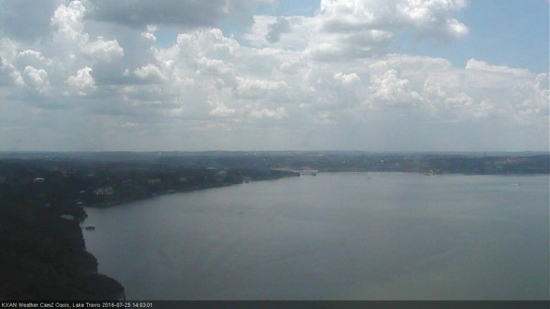 Lake Travis webcam, July 25, 2016 1:10 PM CT