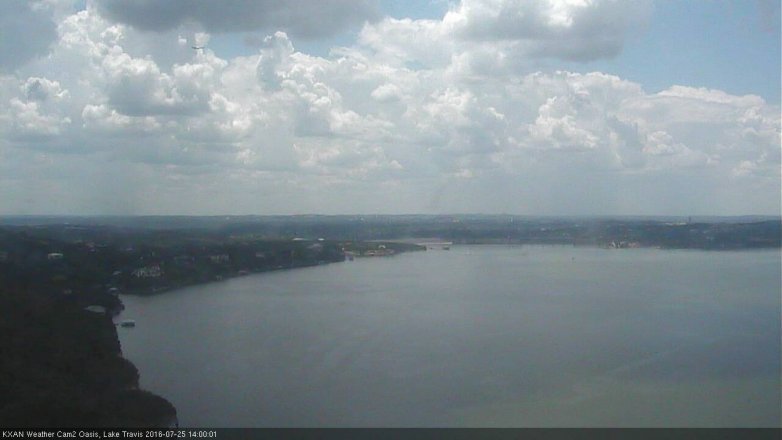 Lake Travis webcam, July 25, 2016 1:15 PM CT