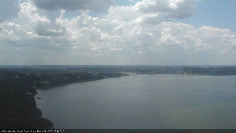 Lake Travis webcam, July 25, 2016 1:25 PM CT