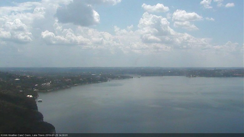 Lake Travis webcam, July 25, 2016 1:45 PM CT