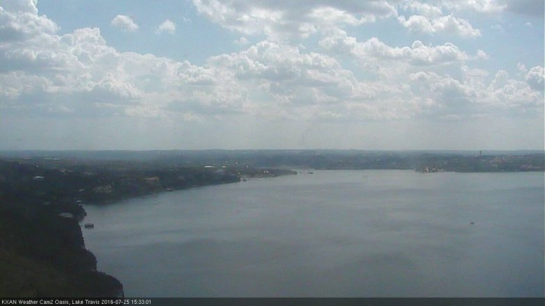 Lake Travis webcam, July 25, 2016 3:05 PM CT