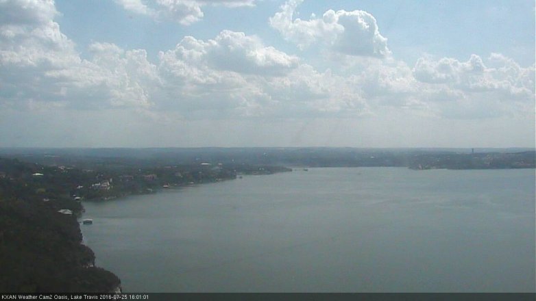 Lake Travis webcam, July 25, 2016 3:15 PM CT
