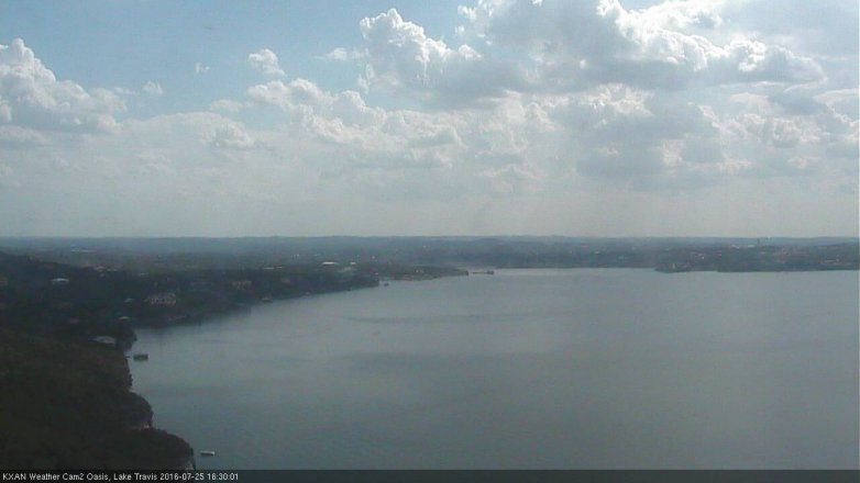 Lake Travis webcam, July 25, 2016 3:35 PM CT