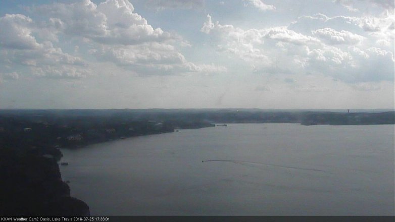 Lake Travis webcam, July 25, 2016 4:40 PM CT