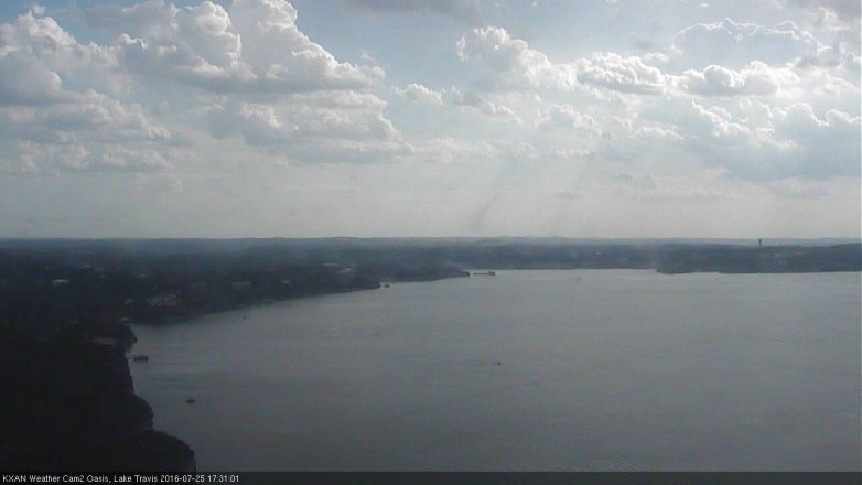 Lake Travis webcam, July 25, 2016 5:00 PM CT