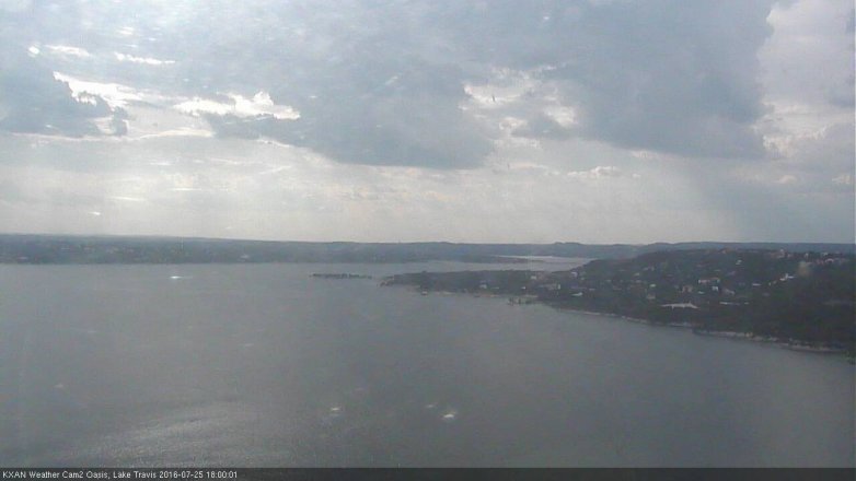 Lake Travis webcam, July 25, 2016 5:05 PM CT