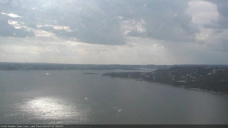 Lake Travis webcam, July 25, 2016 5:10 PM CT