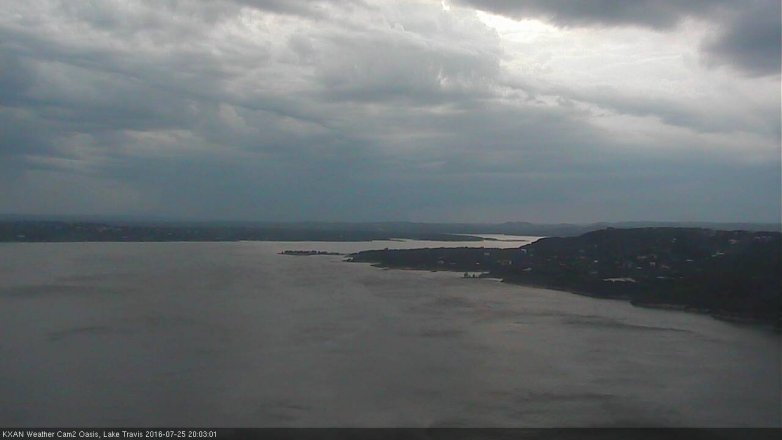 Lake Travis webcam, July 25, 2016 7:10 PM CT