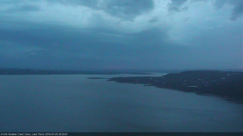 Lake Travis webcam, July 25, 2016 7:45 PM CT