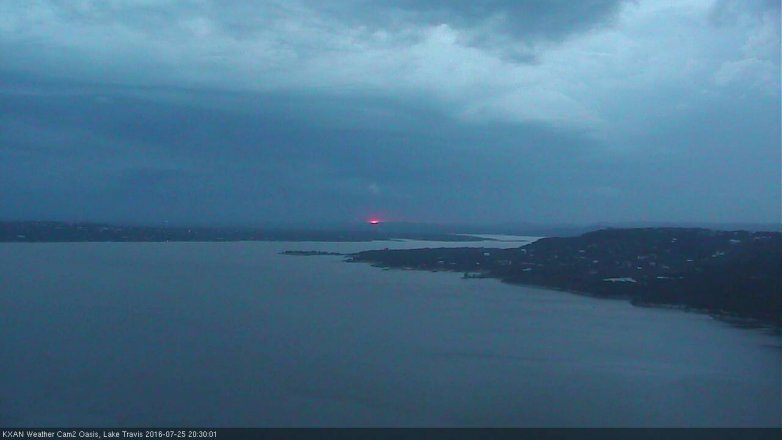 Lake Travis webcam, July 25, 2016 8:00 PM CT