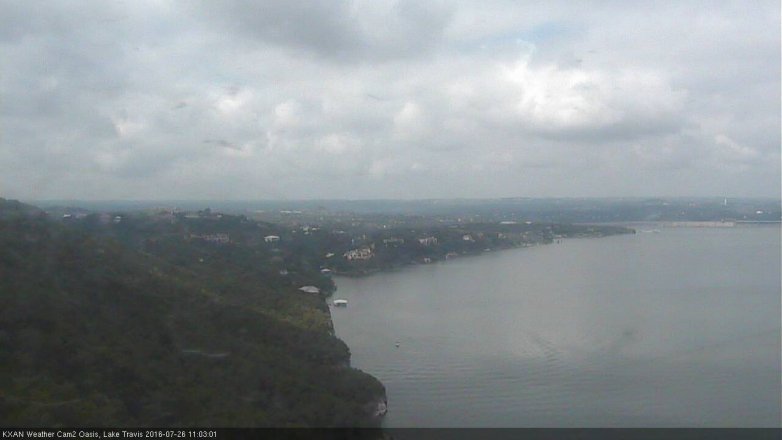 Lake Travis webcam, July 26, 2016 10:30 AM CT