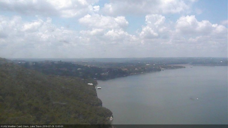 Lake Travis webcam, July 26, 2016 12:30 PM CT