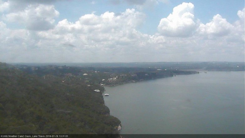 Lake Travis webcam, July 26, 2016 12:55 PM CT
